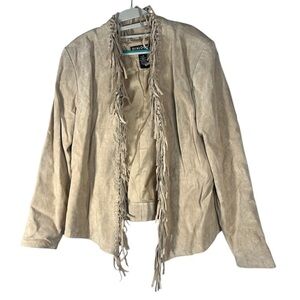 Dialogue 100% Leather Fringe Western jacket large
